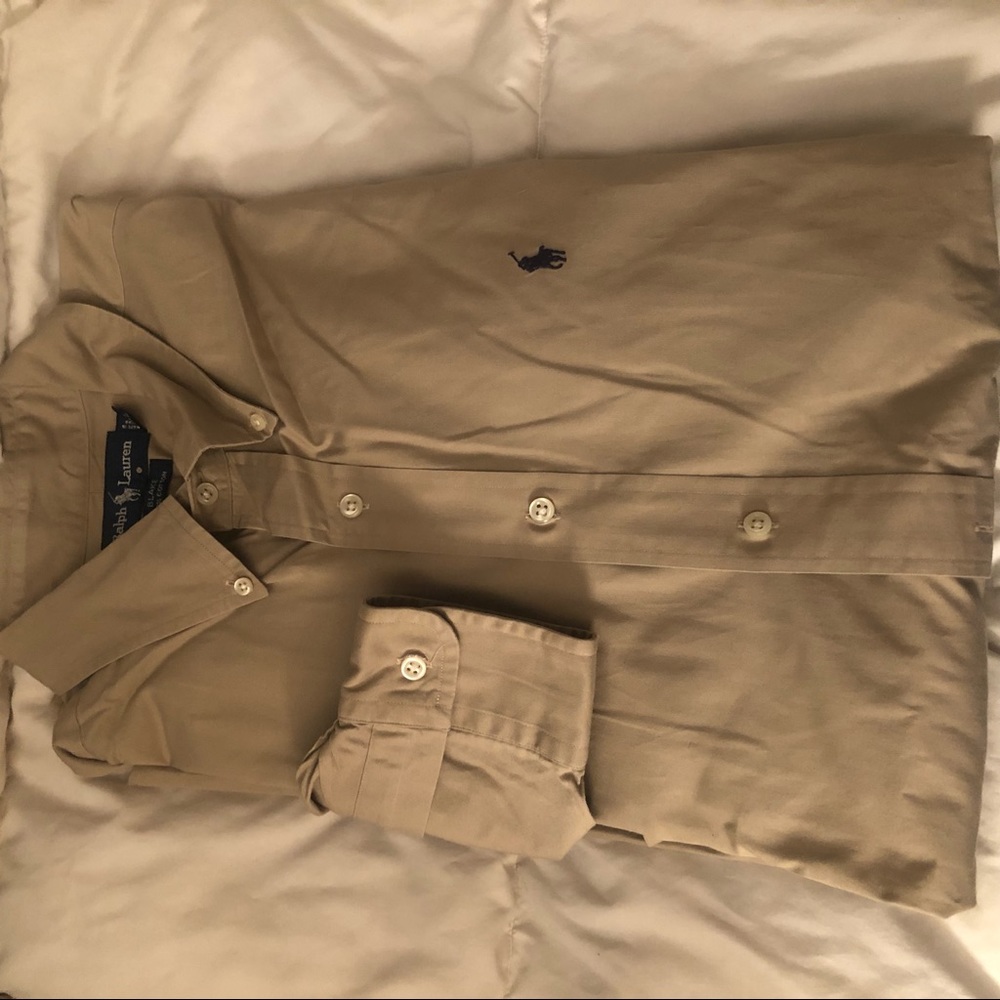 Polo Dress Shirt “Blake” XL khaki/ Tan color